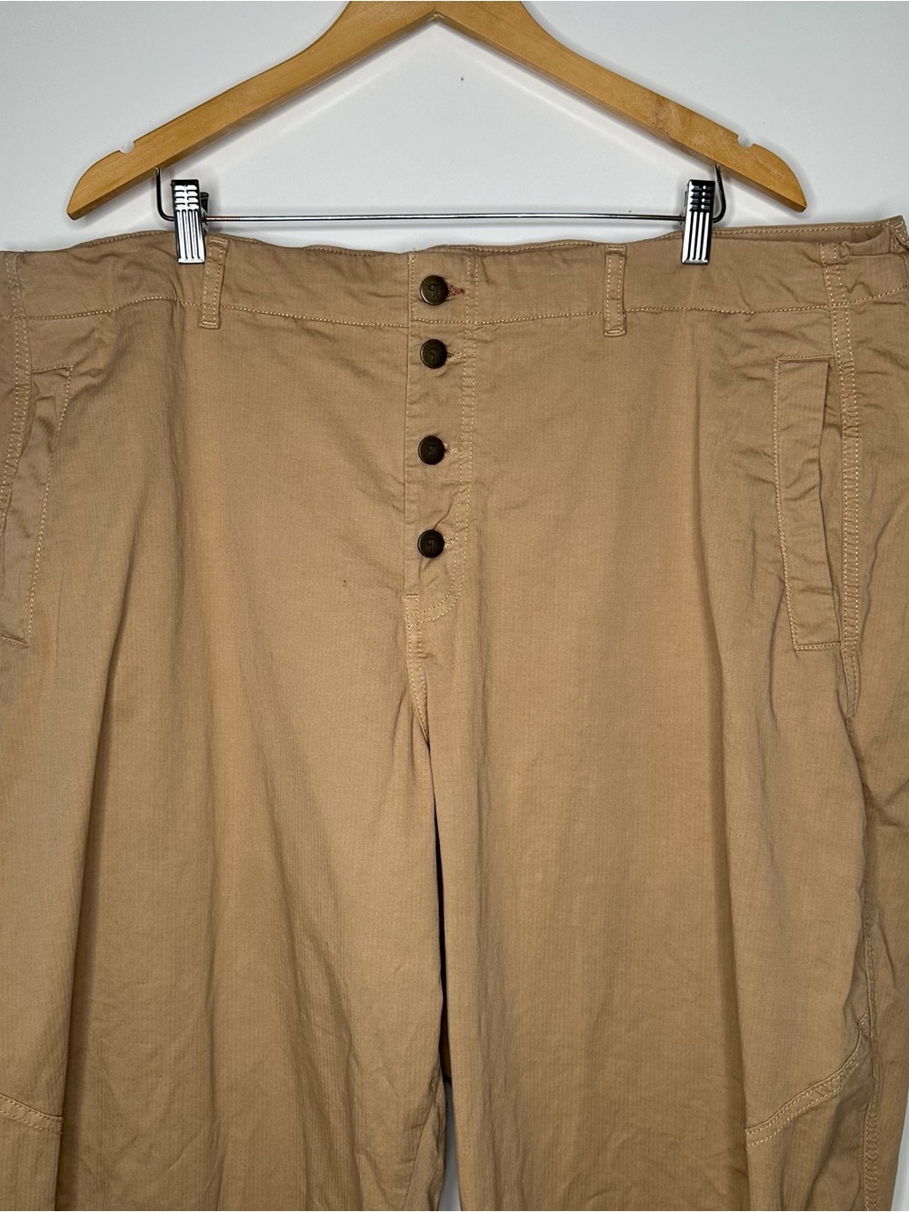 Pilcro Anthropologie The Arin Mid-Rise Button Front Barrel Pants Linen Blend 24W - Picture 5 of 12